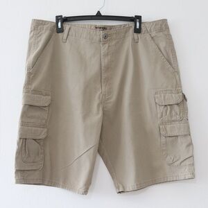 Wrangler Cargo Shorts Mens 38 Brown Relaxed Fit Outdoor Workwear Pockets Ripstop